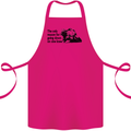 Biker Going Down on One Knee Motorcycle Cotton Apron 100% Organic Pink