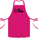 Biker Going Down on One Knee Motorcycle Cotton Apron 100% Organic Pink