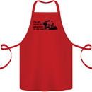 Biker Going Down on One Knee Motorcycle Cotton Apron 100% Organic Red