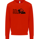 Biker Going Down on One Knee Motorcycle Kids Sweatshirt Jumper Bright Red