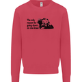 Biker Going Down on One Knee Motorcycle Kids Sweatshirt Jumper Heliconia