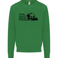 Biker Going Down on One Knee Motorcycle Kids Sweatshirt Jumper Irish Green