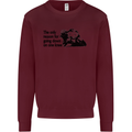 Biker Going Down on One Knee Motorcycle Kids Sweatshirt Jumper Maroon