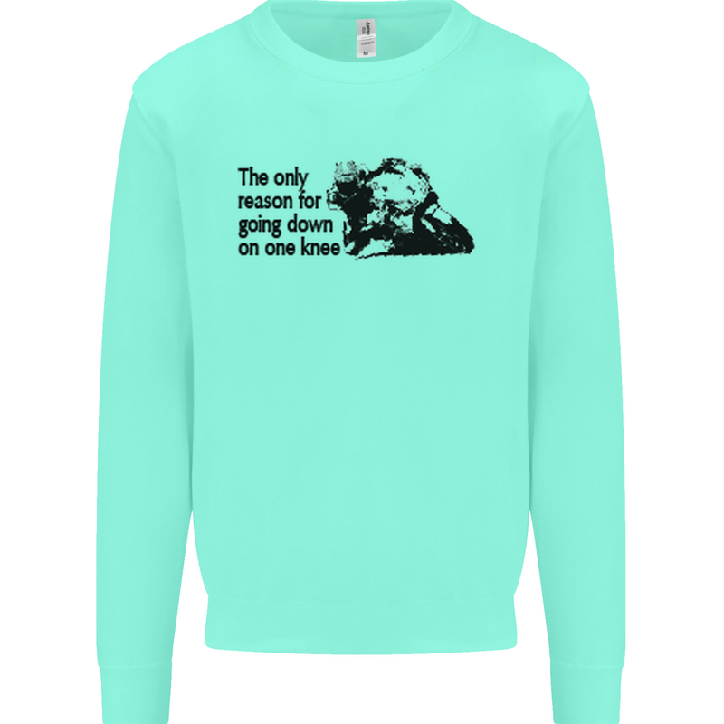 Biker Going Down on One Knee Motorcycle Kids Sweatshirt Jumper Peppermint