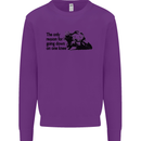 Biker Going Down on One Knee Motorcycle Kids Sweatshirt Jumper Purple