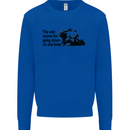 Biker Going Down on One Knee Motorcycle Kids Sweatshirt Jumper Royal Blue
