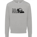 Biker Going Down on One Knee Motorcycle Kids Sweatshirt Jumper Sports Grey