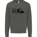 Biker Going Down on One Knee Motorcycle Kids Sweatshirt Jumper Storm Grey