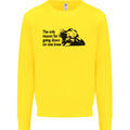 Biker Going Down on One Knee Motorcycle Kids Sweatshirt Jumper Yellow