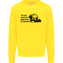Biker Going Down on One Knee Motorcycle Kids Sweatshirt Jumper Yellow