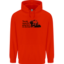 Biker Going Down on One Knee Motorcycle Mens 80% Cotton Hoodie Bright Red