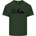 Biker Going Down on One Knee Motorcycle Mens Cotton T-Shirt Tee Top Forest Green