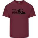 Biker Going Down on One Knee Motorcycle Mens Cotton T-Shirt Tee Top Maroon