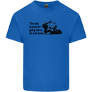 Biker Going Down on One Knee Motorcycle Mens Cotton T-Shirt Tee Top Royal Blue
