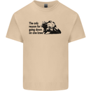 Biker Going Down on One Knee Motorcycle Mens Cotton T-Shirt Tee Top Sand