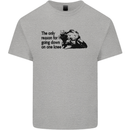 Biker Going Down on One Knee Motorcycle Mens Cotton T-Shirt Tee Top Sports Grey