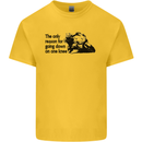 Biker Going Down on One Knee Motorcycle Mens Cotton T-Shirt Tee Top Yellow