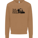 Biker Going Down on One Knee Motorcycle Mens Sweatshirt Jumper Caramel Latte
