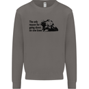Biker Going Down on One Knee Motorcycle Mens Sweatshirt Jumper Charcoal