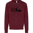 Biker Going Down on One Knee Motorcycle Mens Sweatshirt Jumper Maroon