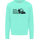 Biker Going Down on One Knee Motorcycle Mens Sweatshirt Jumper Peppermint