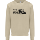 Biker Going Down on One Knee Motorcycle Mens Sweatshirt Jumper Sand