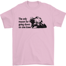 Biker Going Down on One Knee Motorcycle Mens T-Shirt Cotton Gildan Light Pink