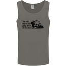 Biker Going Down on One Knee Motorcycle Mens Vest Tank Top Charcoal