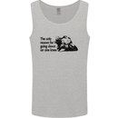Biker Going Down on One Knee Motorcycle Mens Vest Tank Top Sports Grey