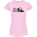 Biker Going Down on One Knee Motorcycle Womens Petite Cut T-Shirt Light Pink