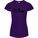 Biker Going Down on One Knee Motorcycle Womens Petite Cut T-Shirt Purple