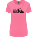 Biker Going Down on One Knee Motorcycle Womens Wider Cut T-Shirt Azalea
