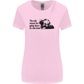 Biker Going Down on One Knee Motorcycle Womens Wider Cut T-Shirt Light Pink