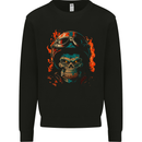 Biker Gorilla Skull Motorbike Motorcycle Kids Sweatshirt Jumper Black