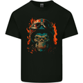 Biker Gorilla Skull Motorbike Motorcycle Kids T-Shirt Childrens Black