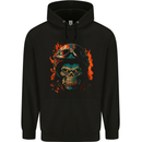Biker Gorilla Skull Motorbike Motorcycle Mens 80% Cotton Hoodie Black