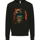 Biker Gorilla Skull Motorbike Motorcycle Mens Sweatshirt Jumper Black