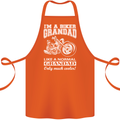 Biker Grandad Motorbike Grandparents Day Cotton Apron 100% Organic Orange