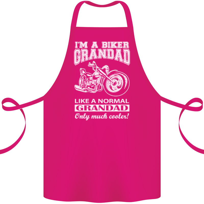 Biker Grandad Motorbike Grandparents Day Cotton Apron 100% Organic Pink