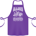 Biker Grandad Motorbike Grandparents Day Cotton Apron 100% Organic Purple