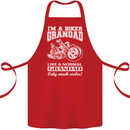 Biker Grandad Motorbike Grandparents Day Cotton Apron 100% Organic Red