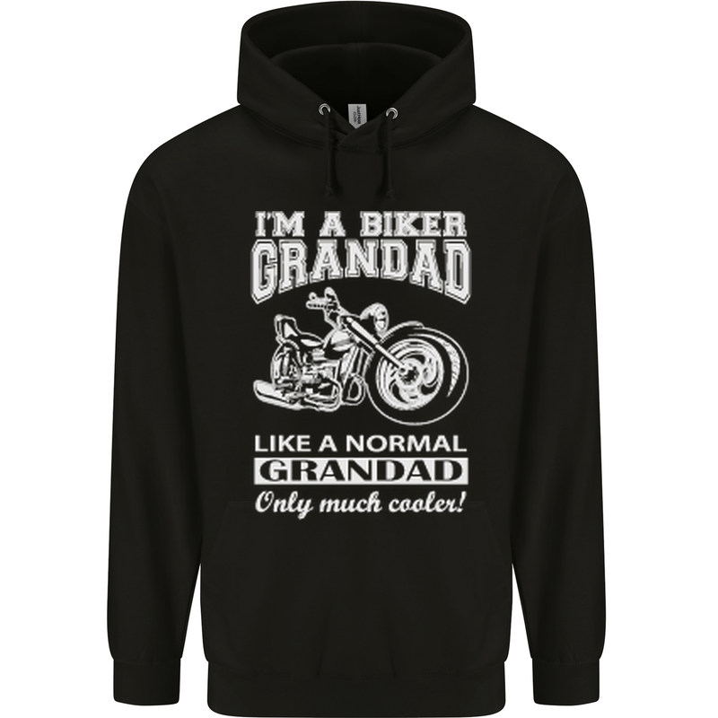Biker Grandad Motorbike Grandparents Day Mens 80% Cotton Hoodie Black