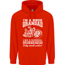 Biker Grandad Motorbike Grandparents Day Mens 80% Cotton Hoodie Bright Red
