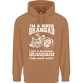 Biker Grandad Motorbike Grandparents Day Mens 80% Cotton Hoodie Caramel Latte