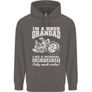 Biker Grandad Motorbike Grandparents Day Mens 80% Cotton Hoodie Charcoal
