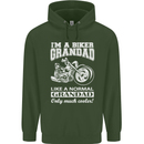 Biker Grandad Motorbike Grandparents Day Mens 80% Cotton Hoodie Forest Green