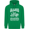 Biker Grandad Motorbike Grandparents Day Mens 80% Cotton Hoodie Irish Green