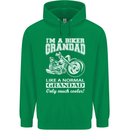 Biker Grandad Motorbike Grandparents Day Mens 80% Cotton Hoodie Irish Green