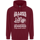 Biker Grandad Motorbike Grandparents Day Mens 80% Cotton Hoodie Maroon