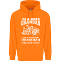 Biker Grandad Motorbike Grandparents Day Mens 80% Cotton Hoodie Orange
